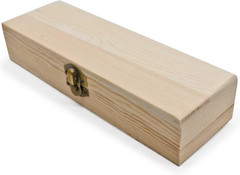 Plain Unfinished Wood Pencil Box, Unpainted Rectangle DIY Artist Tool and Brush
