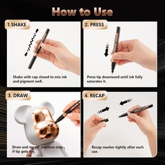 Liquid Chrome Markers Pens,3 Colors Gold Silver Copper, Permanent Mirror Chrome