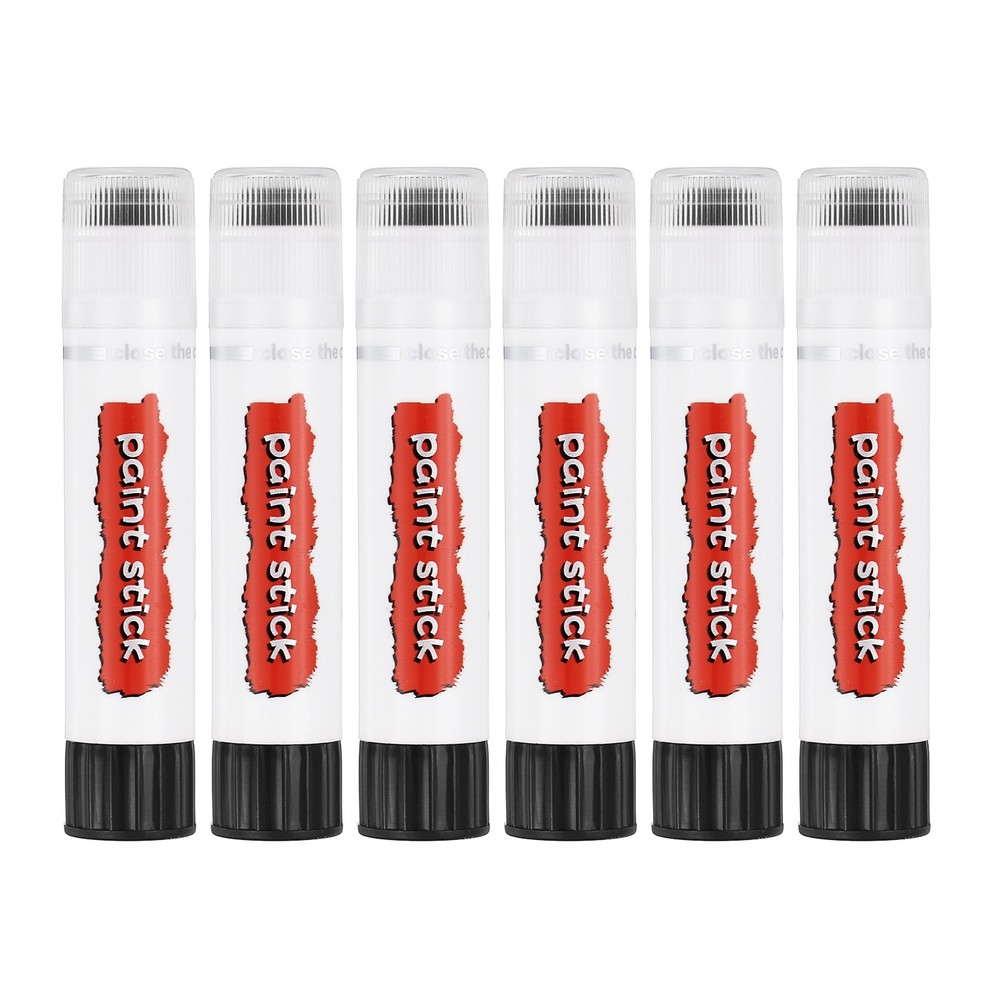 Solid Tempera Paints, 6 Pcs Washable Paint Sticks Paint Pens, Black