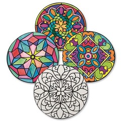 Velvet Art Mandalas to Color, 10 each of 4 Designs, Classically Detailed Desi…