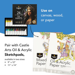 Castle Art Supplies 24 X 12ML Oil Paint Set | Great Value Set for Adult Artists,