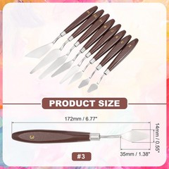 14mm #3 Painting Palette Knife Stainless Steel Spatula Wood Handle