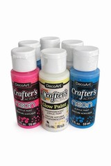 6 Pack DecoArt Crafters Acrylic Paint Lot Neon & Glow 2oz (59ml) Craft Paint Set