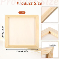12 Pack Unfinished Wood Panels 8 X 8 Inch, Wooden Canvas Panels, Unfinished Wood
