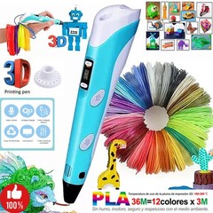 3D Printing Pen 12 Color 120FT PCL Filaments DIY Crafting Doodle Drawing Kid Toy
