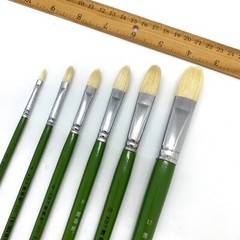 XDT#515 Filbert Art Brush 6 Pc #2# #6#8#10#12 Set Pure Hog Bristle Acrylic Oil