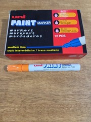 Uni Paint Marker PX-20 Medium Line Oil-Base Orange Pack of 12