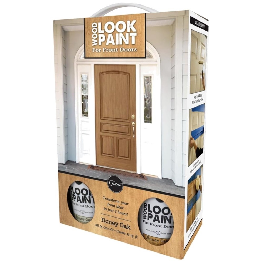 Wood Look Paint Kit – Honey Oak Finish for Interior & Exterior Doors, 16.91 Oz