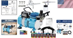 Cool Runner II Air Brush Kit with Dual Fan Compressor