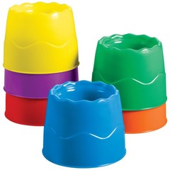 4.5×3.5 Inch NoSpill Painting Classroom Water Pots Assorted Colors 6 PCS