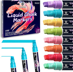 Liquid Chalk Markers for Windows, Glass, Mirrors, Cars, Erasable Chalk Markers w