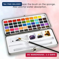 Grabie 50 Colors Watercolor Paint Set, Detail Paint Brush Included, Watercolor P