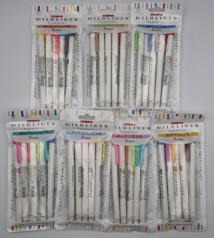 ZEBRA Mildliner Double-Sided Highlighter (Marker, Pen) NEW 35 Color Set – JAPAN
