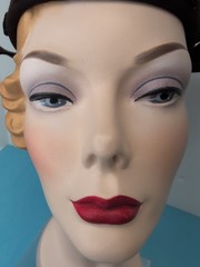 14″ Hand painted Vintage Styled Mannequin Display Head By Dash N Dazzle W/ Hats