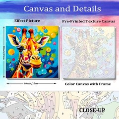 Colorful Giraffe Paint by Numbers Kit for Adults Beginner & Kids Ages 8-12,An…