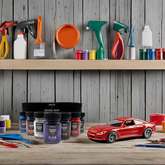 Enamel Paints Gloss Set with Model Building Kit and 6 Brushes – Complete Hobbyis
