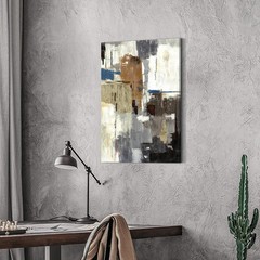 Abstract Textured Painting Canvas Art: Modern Hand Painted Color Block Artwor…