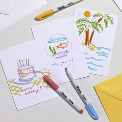 S-Note Creative Markers, Pastel Highlighters, Art Marker Set, Assorted Colors, C