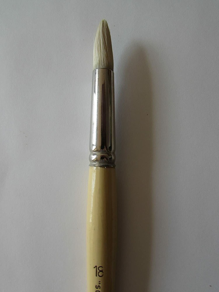 Premuim Artist Quality Chungking White Bristle Round Long Handle #18 Germany