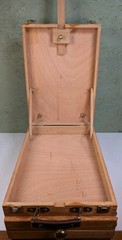 Wooden Folding Box Artists Easel Painting Stand Capt. Jack Rauscher Pirate Ship