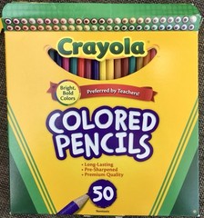 Crayola Colored Pencils Set Pre Sharpened Assorted Bright Bold Colors Set of 50