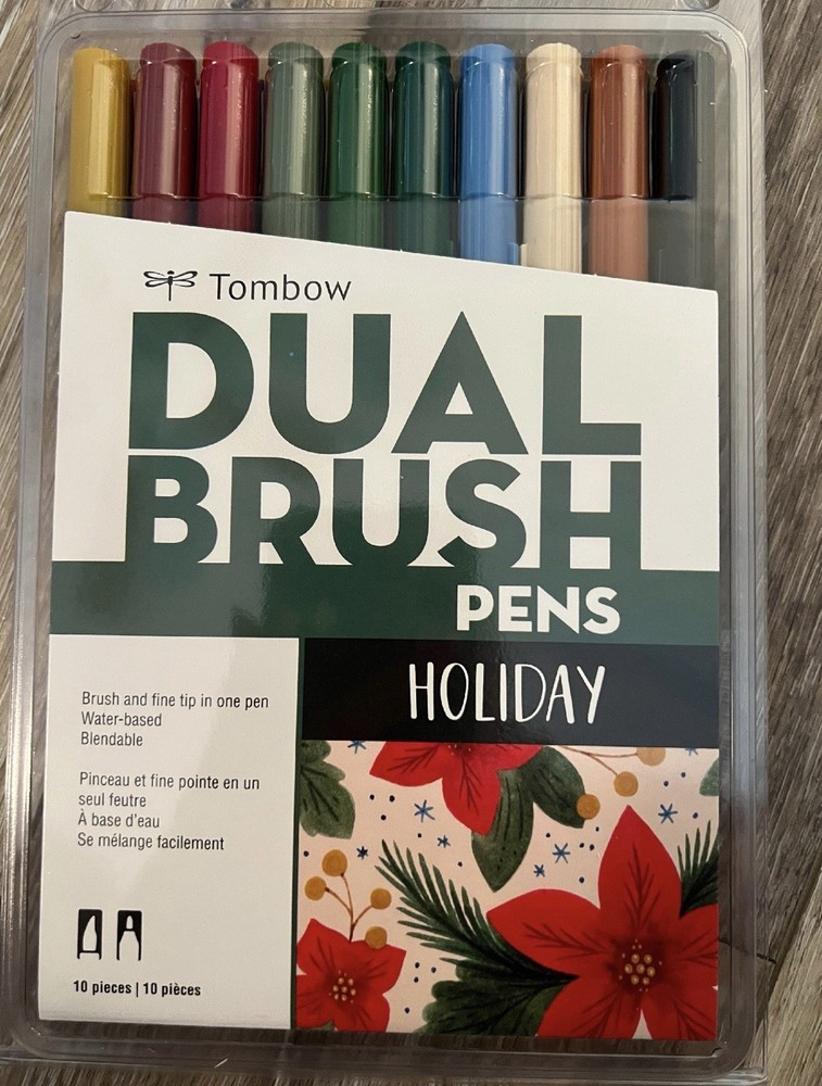 Tombow Dual Brush Markers Holiday Pallette Set of 10 Christmas