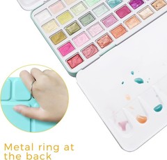 Watercolor Paints Metallic Glitter 50/128 Count Set Artecho Colors Adult Bottom