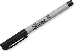 SHARPIE 37161PP Permanent Markers, Ultra Fine 2 Count (Pack of 1), Black