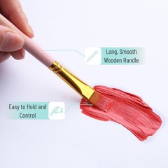 Acrylic Paint Brushes Set, 10 Pack, Round & Pointed Tip | Nylon Hair Artist B…