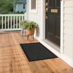 1PC Polypropylene Small Grid Composite Rubber Mat, Gray, 60x90x0.7cm