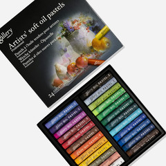 MUNGYO Gallery Artists’ Soft Oil Pastels, 24 Assorted Colors – Professional Grad