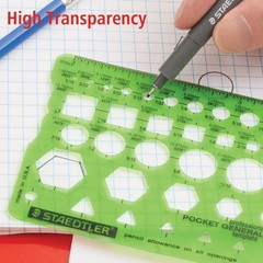 Staedtler Technical Drawing Template (977 115 02) 5-1/8″ x 3-5/8″, Multicolor