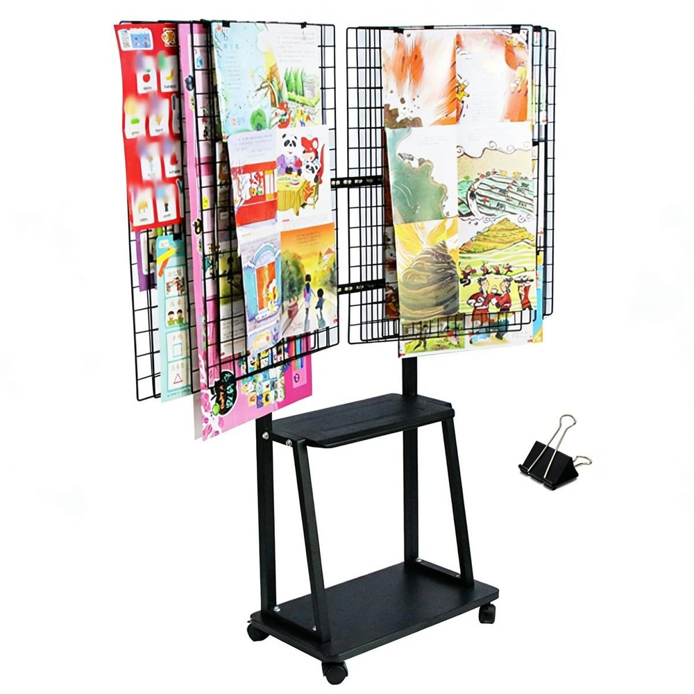 Art Drying Rack Floor-Standing Vertical Page Turning Type Removable Display R…