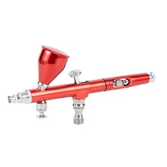 Dual Action Airbrush Kit with 0.2mm 0.3mm 0.5mm Nozzles, Air Hose & Quick Cou…
