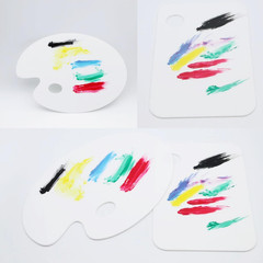 4Pcs Acrylic Paint Palette,Paint Pallet,Art Palette,For DIY Art or Oil Watercolo