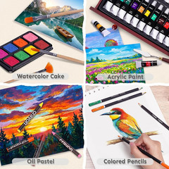 175 Piece Deluxe Art Set with 2 Drawing Pads, Acrylic Paints,Crayons,Colored Pe