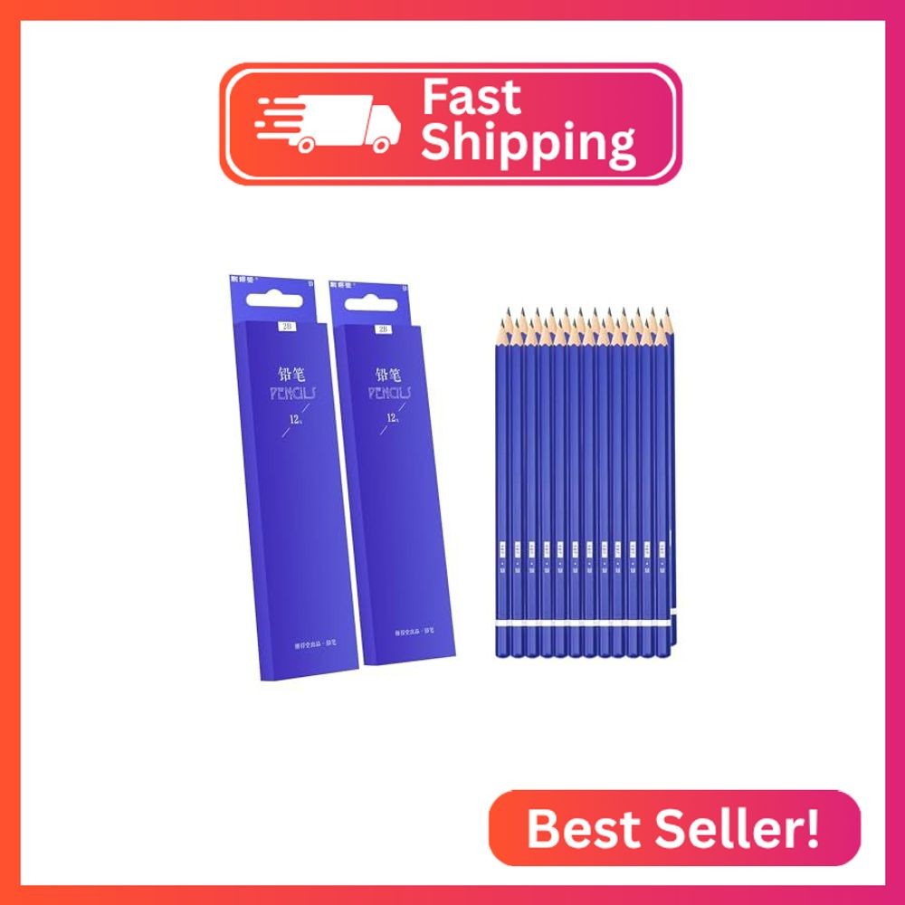 XDT#2B Drawing Pencils 24 Piece Set, Pro Art Graphite Sketching&Shading Supplies