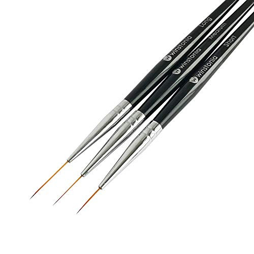 Striping Nail Art Brushes for Long Lines, Details, Fine Designs. 3 pcs Striper