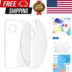 2 Pack 11.8 x 7.9 Inch Acrylic Paint Palette with Thumb Hole Clear Paint Pall…