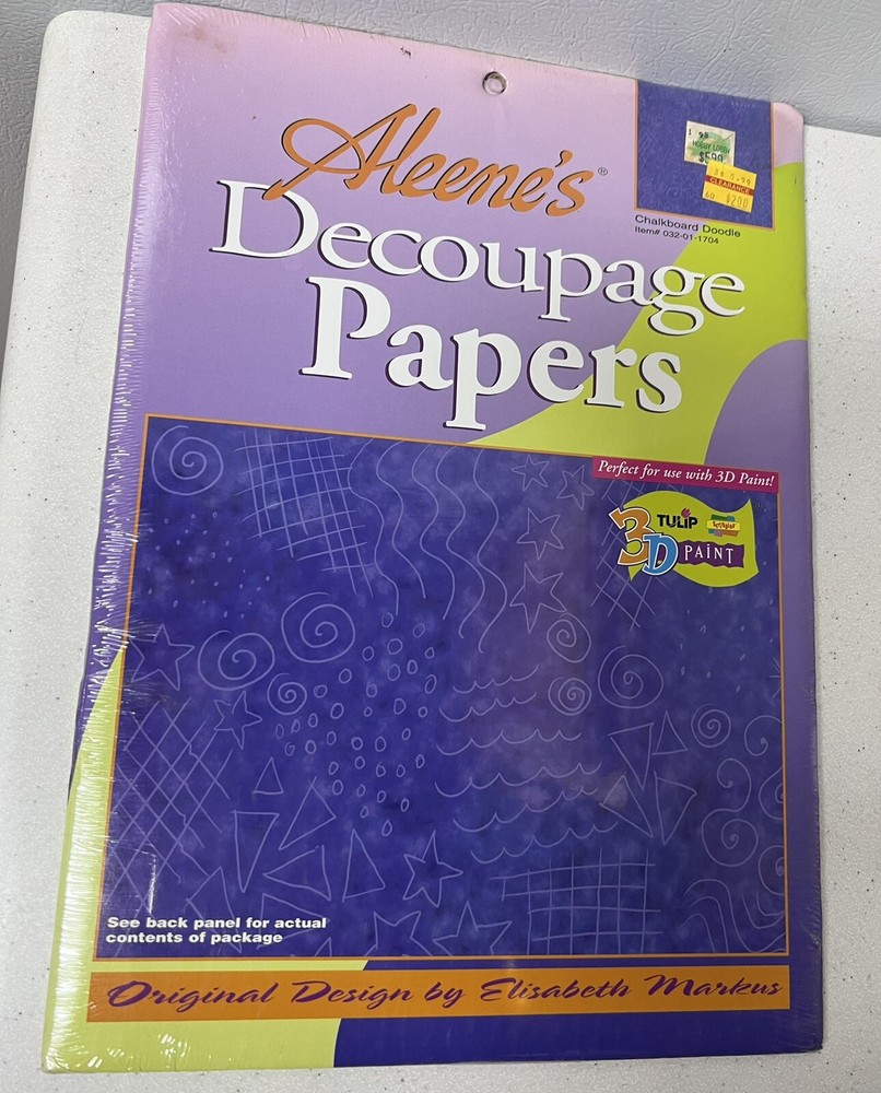 CHALKBOARD DOODLE Decoupage Papers by Aleene’s NIP NBL08A