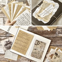 Zonon 114 Pieces 2 Sets Junk Journal Pages Vintage Ephemera Multiple colors