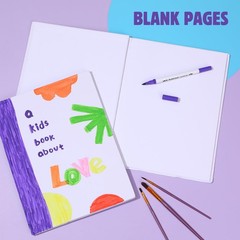 Hardcover Blank Book,6×8 Inch Unlined Sketchbook Journal 18 Sheets/36 Pages Each