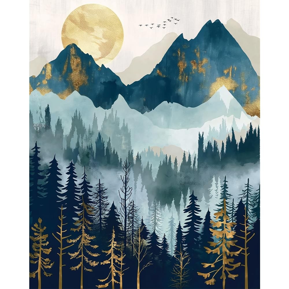 Paint by Numbers Kit for Adults – Abstract Forest DIY Adult Paint by Number Kit