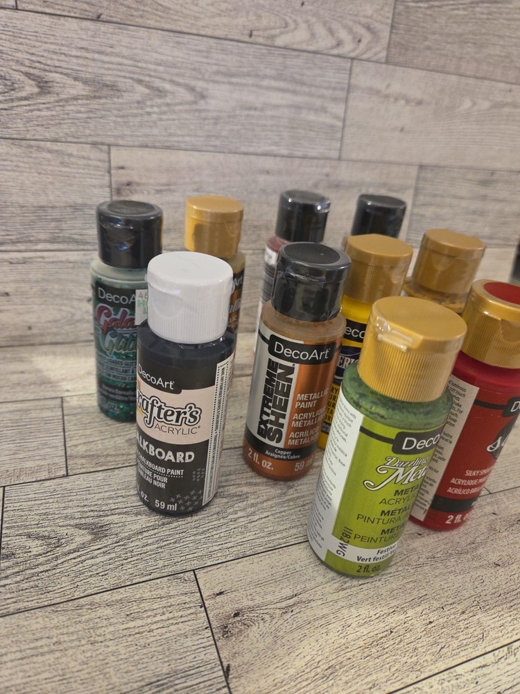 DecoArt Acrylic Paint Lot Multiple Colors 12 – 2 Oz Bottles All New