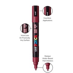 uni POSCA PC-5M Water-Based Paint Markers, 1 Count (Pack of 1), Red Wine