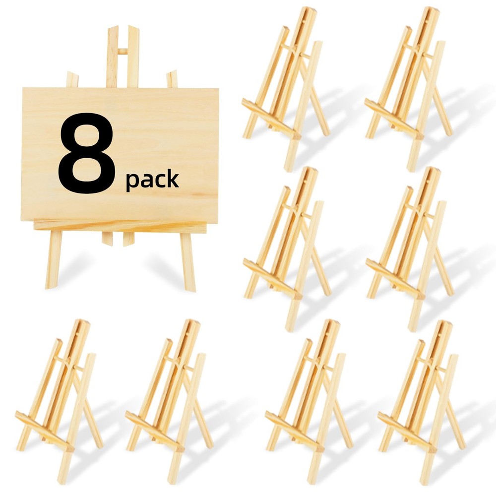 8 Pack16 x7.7 Wooden Easel,Easel Stand for Painting,Tabletop