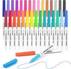 Permanent Marker, 30 Colors Ultra Fine Point, Assorted Colors, Works on Plastic,