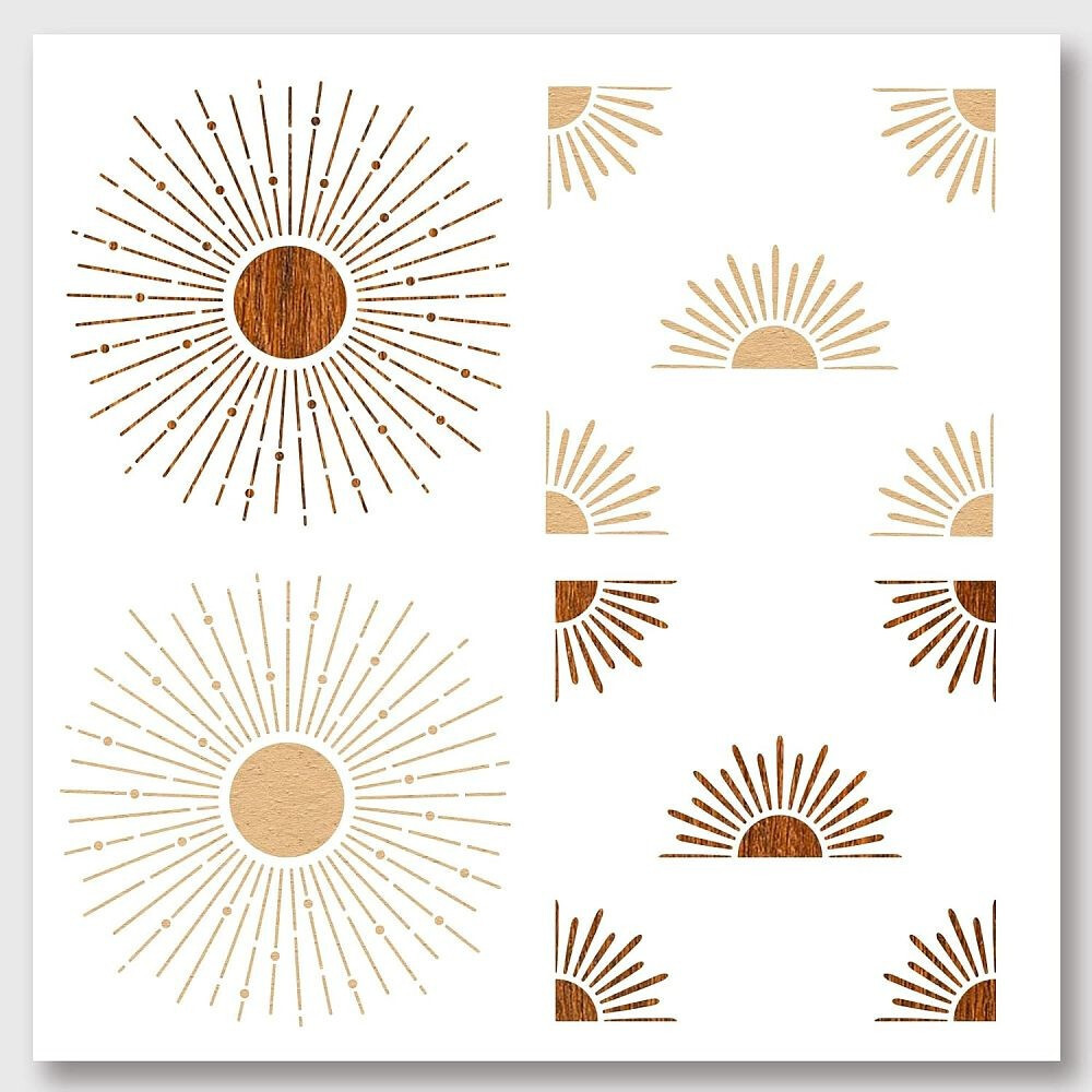 1set 2pcs 2 styles PET Hollow Out Drawing Painting Stencils for Scrapbook