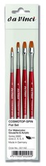 da Vinci Brushes 5880 Spin Flat (Sizes 2,4,6,8) Artist Brush Set, Black, 4