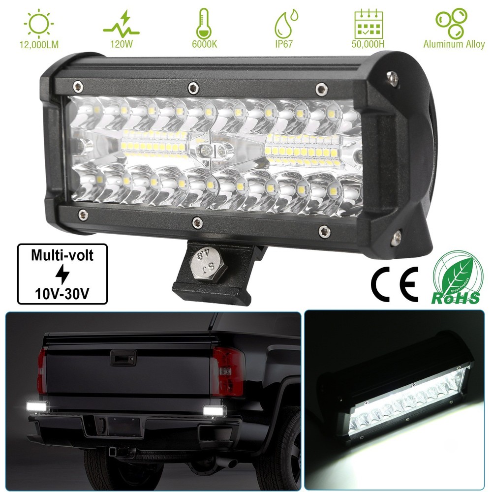 7″ LED Light Bar 120W 12000LM LED Work Light Pods Offroad Driving Lights IP67…